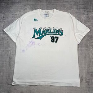 Florida Marlins Shirt Mens XL White Vintage 1997 Spring Training Pro Layer MLB